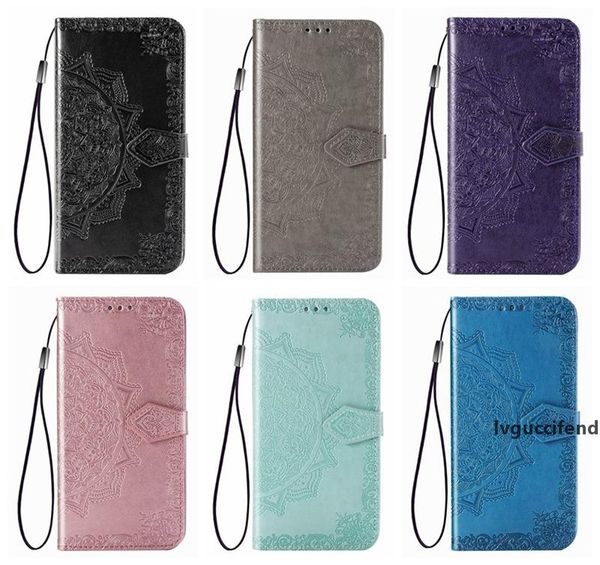 

imprint flower wallet leather case for lg k50 q60 galaxy a90 a80 a20e sony xz4 compact huawei p smart z y9 prime 2019 card lace flip cover