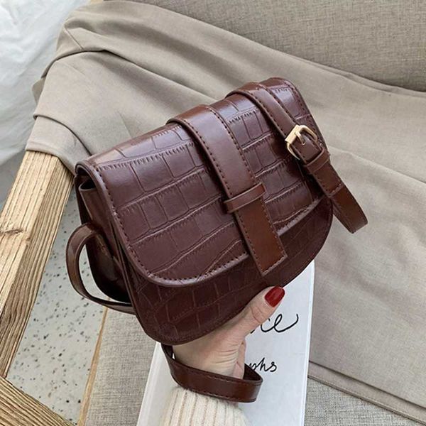 

vintage stone pattern saddle bags women