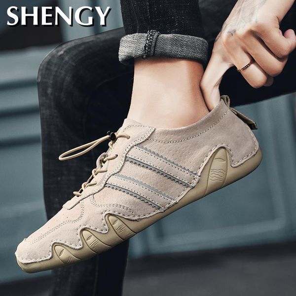 

2020shoes mens plus size footwear sneakers suede leather shoes for men loafers flats walking lace-up casual shoes soft driving, Black
