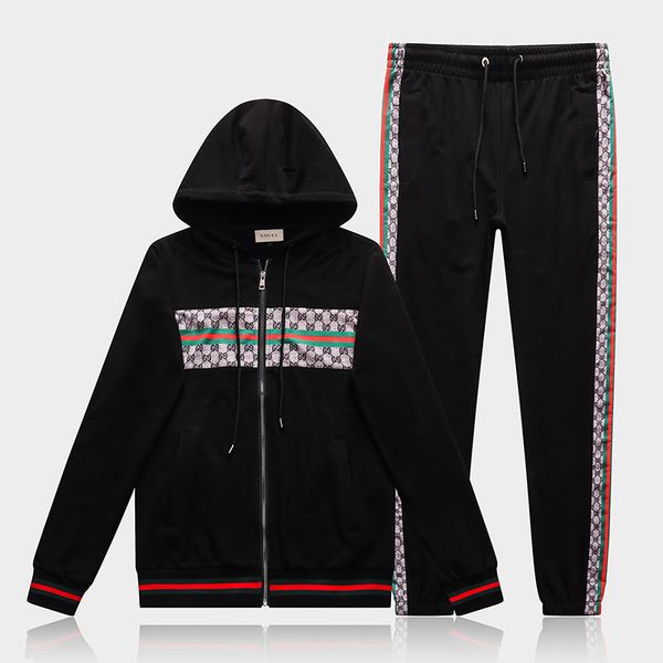 

20ss hooded jacket sweatshirt suit zipper hooded jacket animail embroidery pants outwear pants men women street sport wear, Gray