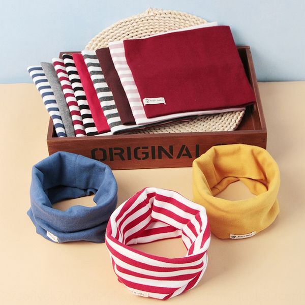 

2019 korean style new cotton warm children's scarf warm pullover pulloversolid color pullover scarf infant baby's neck, Red;brown
