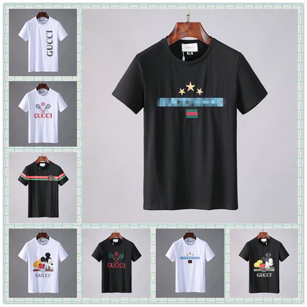 

designer summer fashion shirts new brand tshirt pure cotton printing loose type simple fashion breathable men's t-shirts, White;black