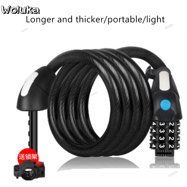 

bicycle combination lock portable mountain bike anti-theft lock steel cable electric bicycle with lamp cd50 q06