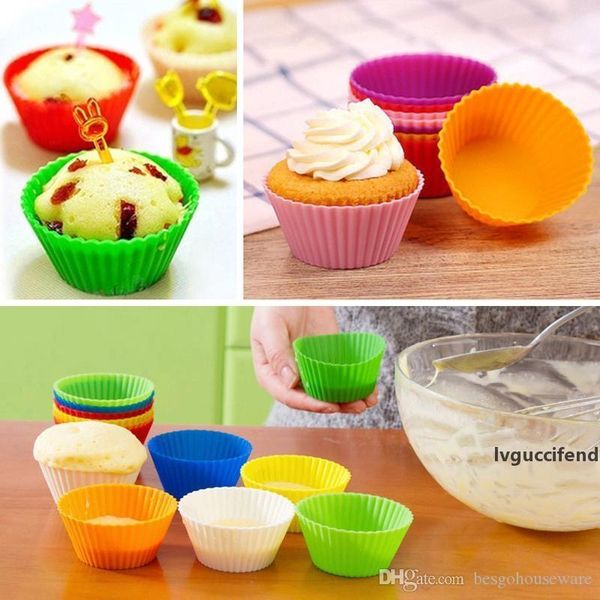

7cm silicone muffin cake cupcake cup cake mould mold tray baking jumbo cookie mould baking molds case bakeware maker bh0227