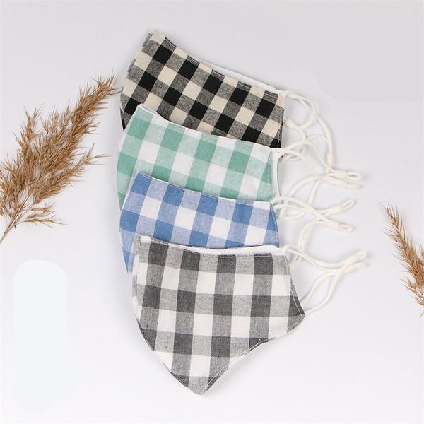 

cotton face masks plaid mascarilla washable respirable mascherine fashion reusable custom anti dust women men in stock 4 5yca c2