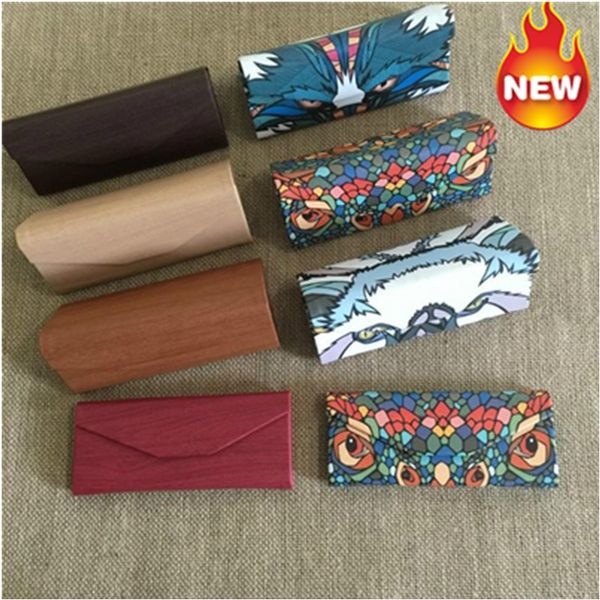 

pu sun handmade case case sunglasses triangle folding glasses box handmade box portable printable, Blue