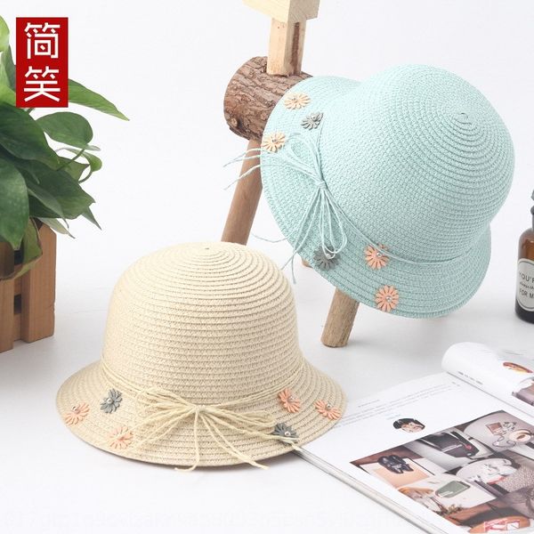 

women's korean straw style parent-child sun fashionable straw beach hat holiday fisherman sun hat, Blue;gray