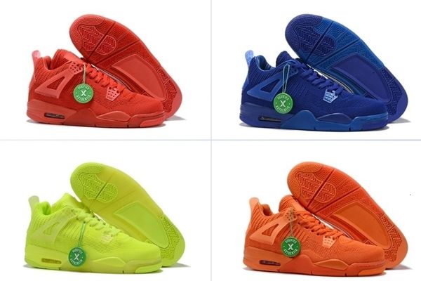 

new 2020 4s weave blue red green orange 4 low men basketball shoes sports sneakers outdoor trainers size 7-12