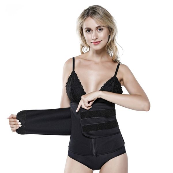 

waist support sports stereotypes belt for women neoprene body shaper training corsets zipper corset slimming belts, Black;gray
