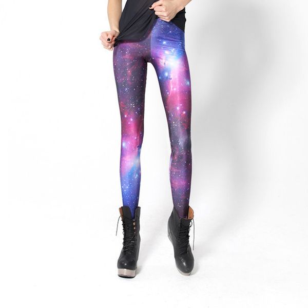 

zsiibo new low design space printing leggings fitness women fashion creative street trend modeling slim popular leggings, Black