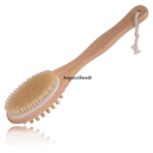 

natural boar bristle wooden bath and body brush back brush with long handle exfoliate skin brushes lx6809