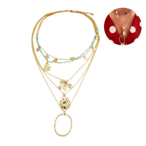 

1pc geometric necklace sunflower shape necklace for women ladies (golden, Silver