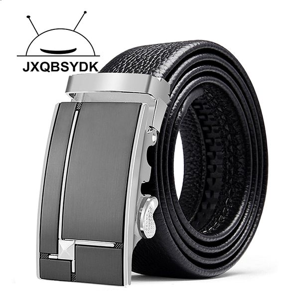 

jxqbsydk men belts fashion automatic buckle leather male belts for men cinturones para hombre 2020, Black;brown
