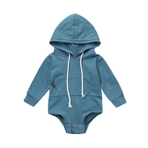 

fashion newborn infant baby boy girl hooded romper jumpsuit outfits clothes, Blue