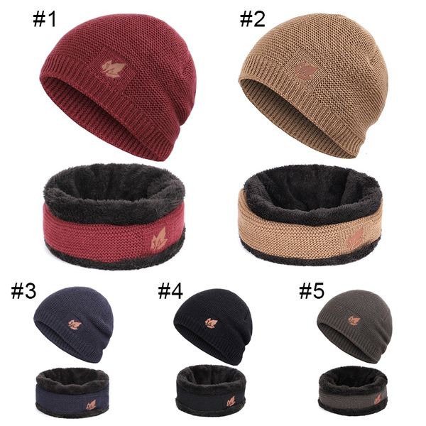 

men women winter beanie hats scarf set warm knit hats skull cap fleece lining neck warmer winter hat & scarf set kt01, Black