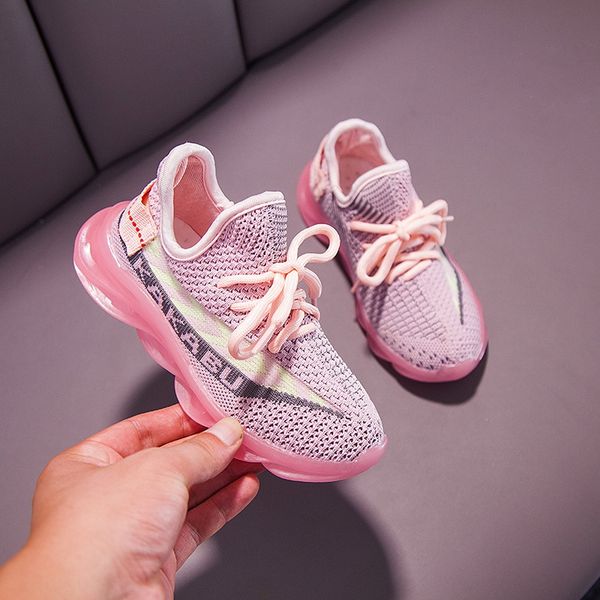 

wack1 2020 new coconut and children sneakers, and children breathable coconut children's mesh breathable casual shoes lighting children, Black