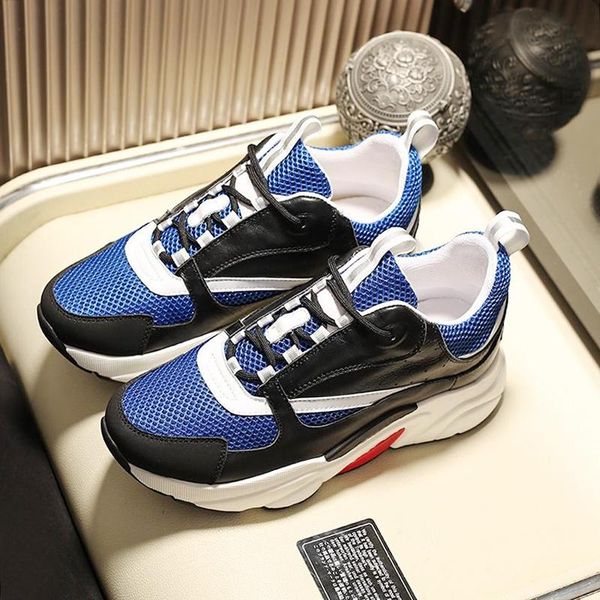 

new arrival b22 calfskin sneaker men 's shoes lace -up plus size comfortable fashion style casual shoes soft footwears autumn and wint, Black