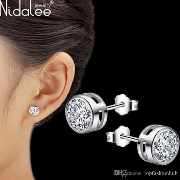 

korean version 925 silver tremella ornaments high-end single drill small ear nails, eight hearts, eight arrows, zircon ornaments, Golden;silver