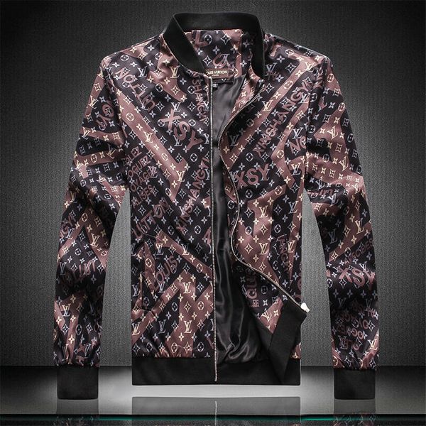 

19ss mens designer jacket long sleeve zipper jacket fashion pattern print slim fit windbreaker mens antumn winter outdoorwear coats, Black;brown