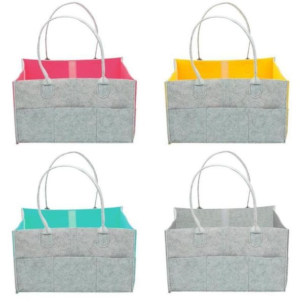 

portable baby diaper caddy organizer holder shower basket portable nursery storage felt nappy open bag tote basket maternity handbag