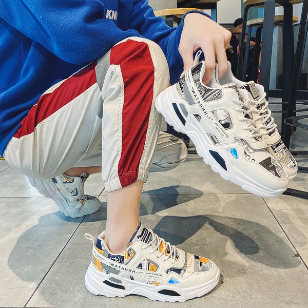 

2020 новое лето дышащая сетка обувь новые мужские ботинки холодной липкие обувь модные спорт mens casual daddy running, Black