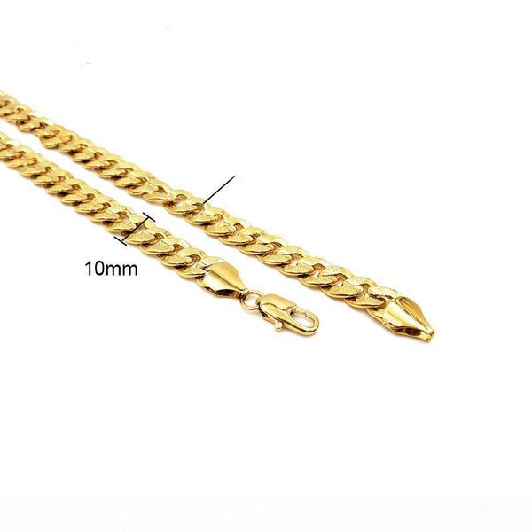 

i men 's necklace 18 k yellow gold filled charms link 24 &quot ;chain fashion jewelry, Silver