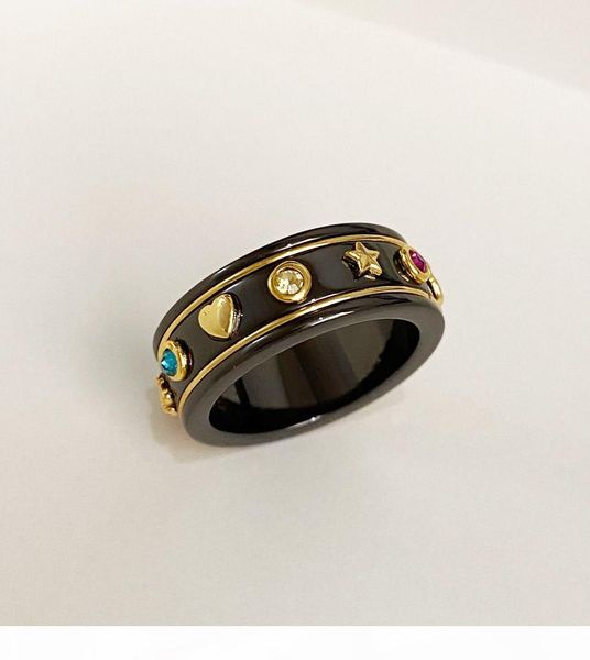 

fashion black rings bague anillos moissanite for mens and women engagement wedding jewelry lover gift, Golden;silver