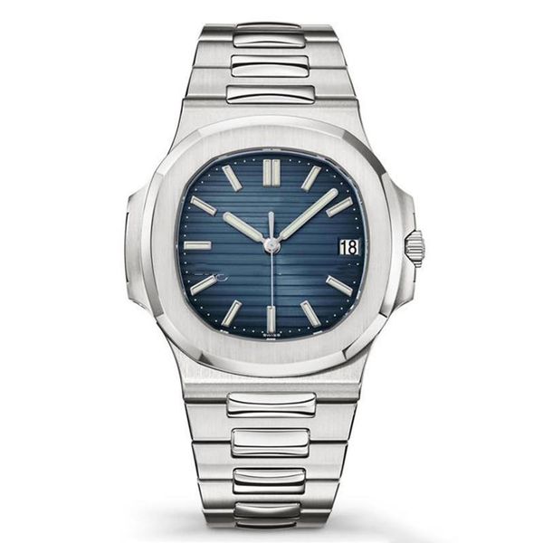 

2020 new nautilus watch men automatic luxury watches 5711 silver strap blue stainless mens mechanical orologio di lusso wristwatch date, Slivery;black