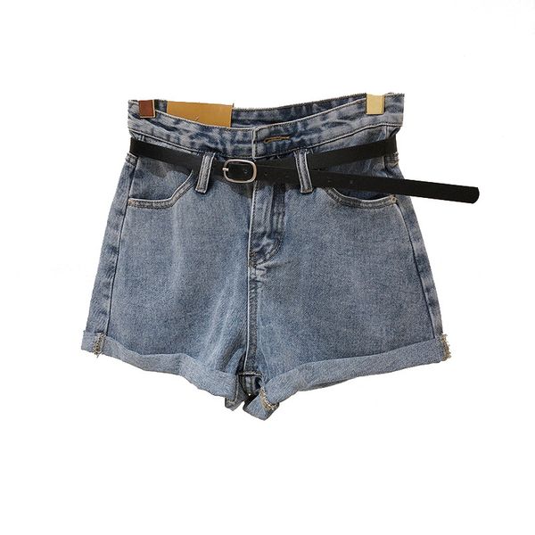 

2020 new high waist shorts women's curling fashionable all-match elastic slimming loose casual slim-fit pants women's pants, Blue