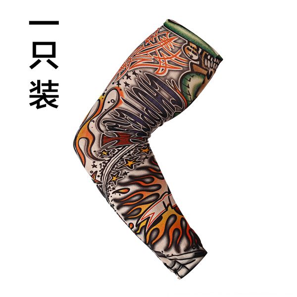 

new men's tattoo sleeve flower arm ice silk driving sun protection driver driver sleeve fishing riding arm female