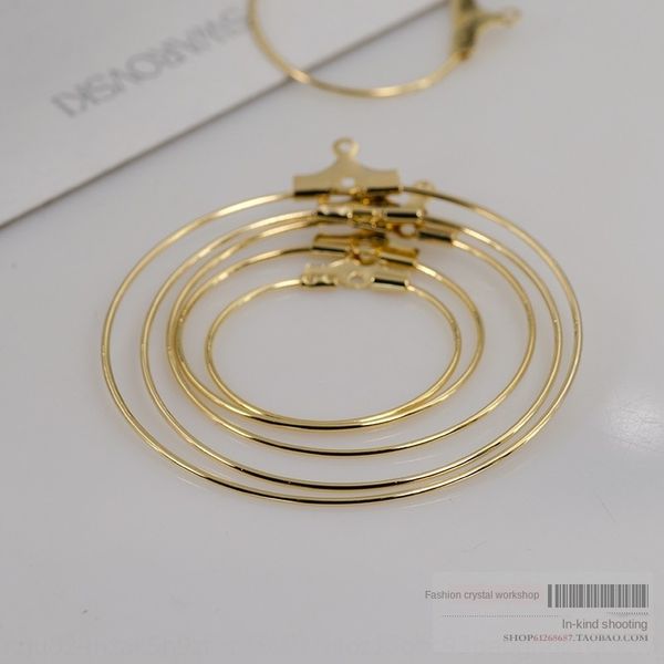 

copper diy s accessories splated 18k real gold round geometric diy earring material earring accessories for long-time color retaining, Silver