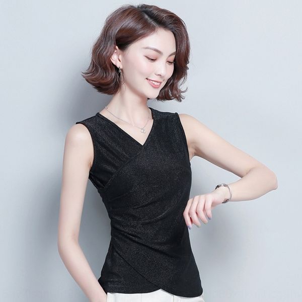 

camisole female base cover belly slim sleeveless t-shirt western style v-neck bright underwear underwear silk shirt, Camo