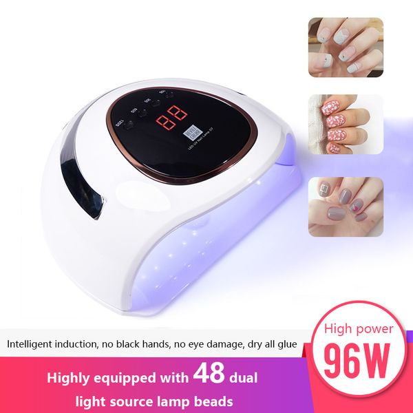 

1 pcs 96w new nail lamp baking light therapy lamp induction nail baking uv drying machine us/eu