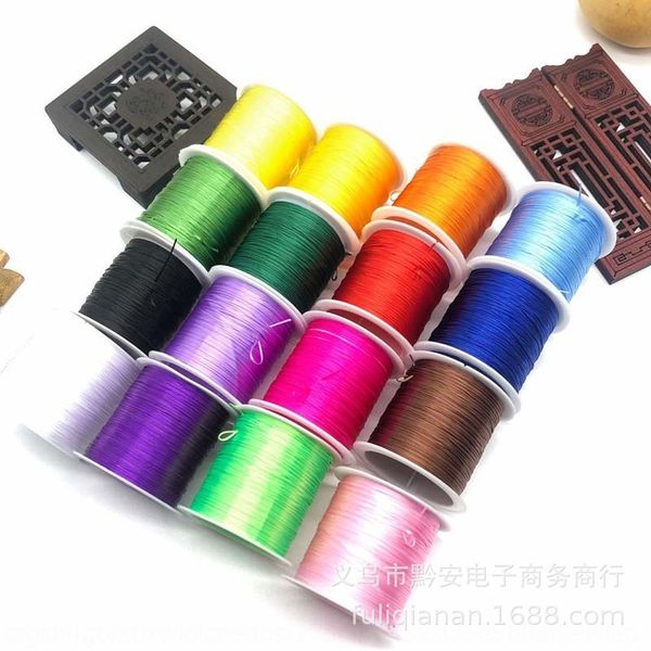 

0.7mm flat 10 m color crystal stretch line diy handmade necklace beaded rope diy bracelet beaded bracelet, Silver