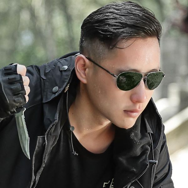 

outdoor sunglasses mens polarized glasses glasses sunglasses cool trendy driving fishing goggles mountaineering travel, Black;green