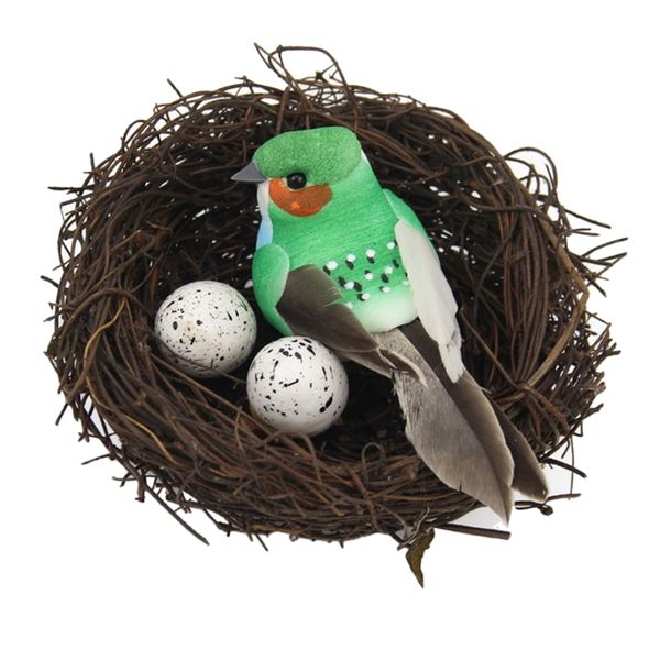 

artificial bird & nest & eggs creative garden sculpture lawn art ornaments