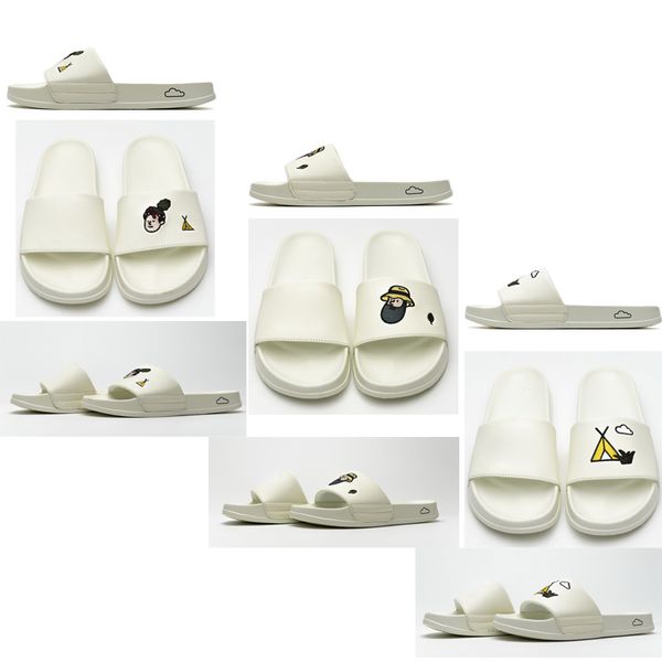 

new men and women couple soft bottom slippers runner resin solid color graffiti romantic beach sandals, Black