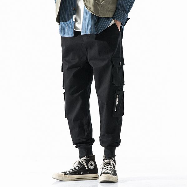 

streetwear men's cargo pants multi-pocket hip hop sweatpants men 2020 new leisure harem pants man trousers large size s-5xl, Black