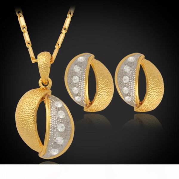 

new gold platinum multi plated rhinestone fashion jewelry set match designer necklace chain jewellery for women ys1101, Black