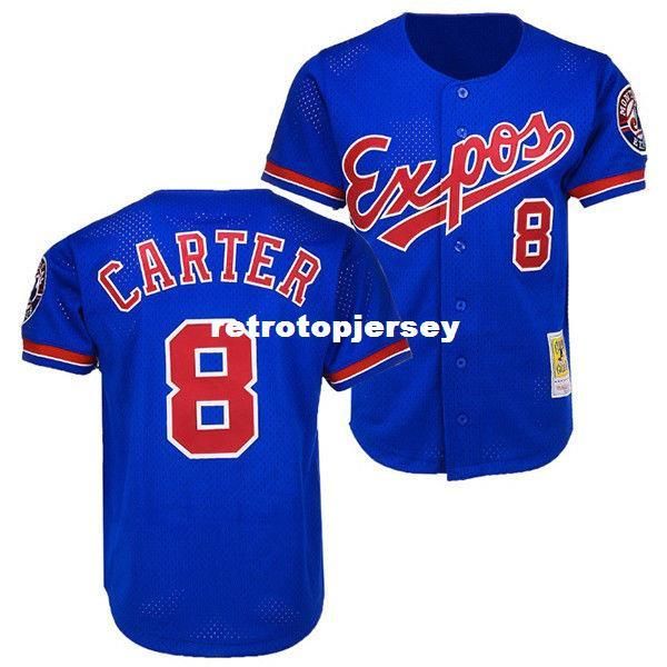 

montreal jersey #8 gary carter baseball mitchell ness blue vintage jerseys throwbacks mens stitched baseball jerseys, Gray