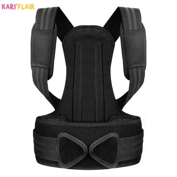 

back belt posture corrector - adjustable back pain belt posture corrector brace, improve back, shoulder - 1 pack, Black;blue