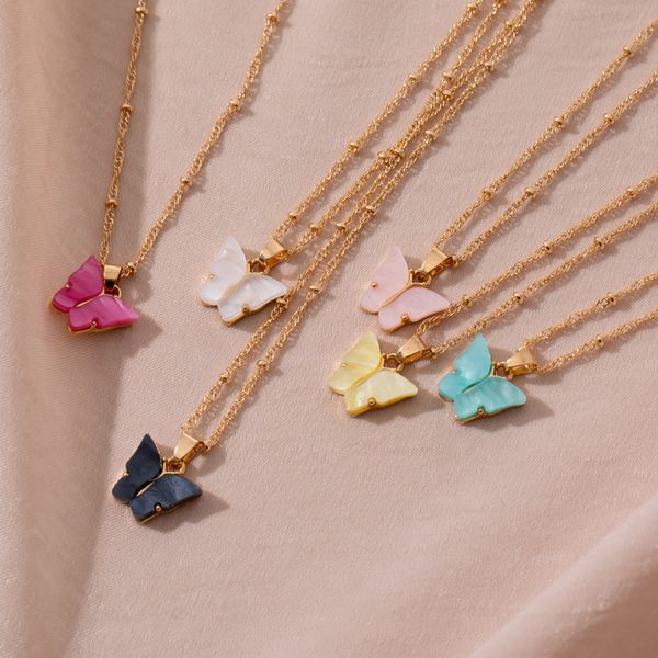 

cute butterfly pendant necklace for women cocktail party statement necklace steet style korean fashion necklace jewelry gifts, Silver