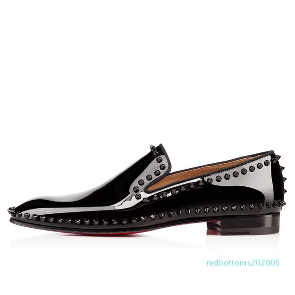 

luxury fashion brand red bottom men causal loafers low sneakers designer flats dress party wedding shoes drop shipping r05, Black