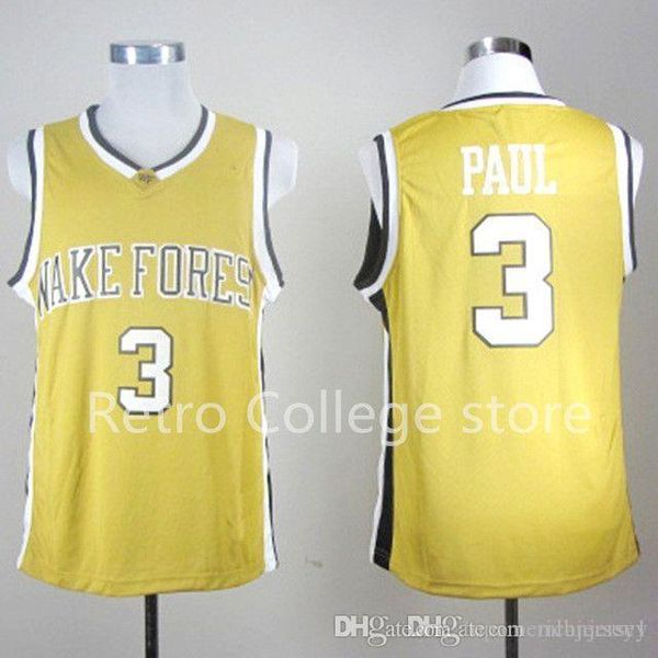 

#3 chris paul wake forest college basketball jersey sewn stitched custom any number and name xs-6xl vest jerseys ncaa, Gray