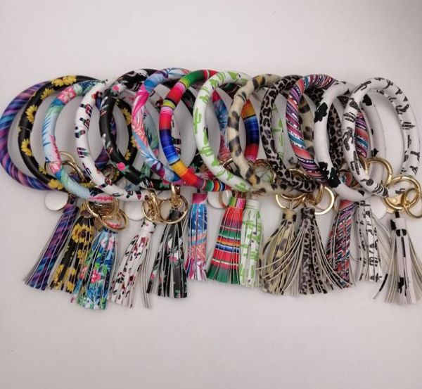 

mixed colors sunflower cactus monogrammed keychain wholesale personalized enamel disc big o wristlet bracelet tassel keyring, Silver