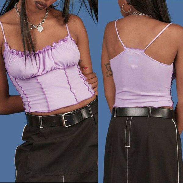 

casual summer women ladies sleeveless ruched slim skinny solid color purple club beach holiday camis crop short, White