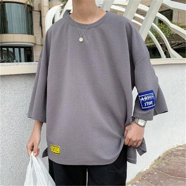 

new fashion brand tshirt small man korean version loose trends street wear korean short sleeve tee men clothes, White;black