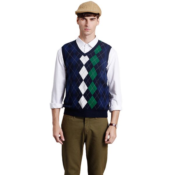 

men's vests zhili spring and autumn v-neck cashmere vest, Black;white