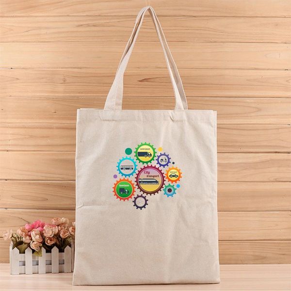 

fashion creative traffic gears 3d digital printed girl and women canvas tote bag suit for shopping,gift,wedding, birthday or others