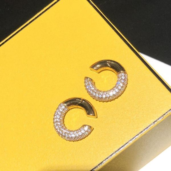 

new high-end custom diamond fashion earrings woman wild trend personality earrings, Golden